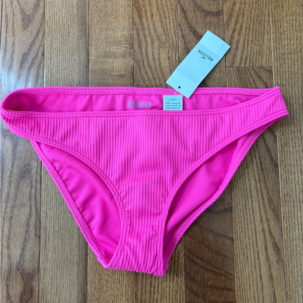 Hollister Hot Pink Ribbed Bikini Bottom
